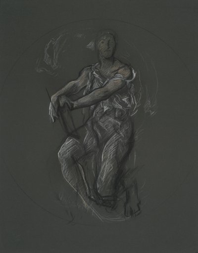 Ongeïdentificeerde figuurstudie voor muurschildering in het Pennsylvania State Capitol Building, Harrisburg, 1902-1911 door Edwin Austin Abbey