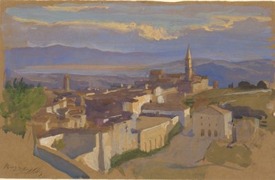 Gezicht op Perugia door Edwin Austin Abbey