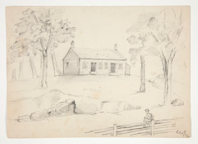Uitzicht op het Vriendenvergaderhuis door Edwin Austin Abbey