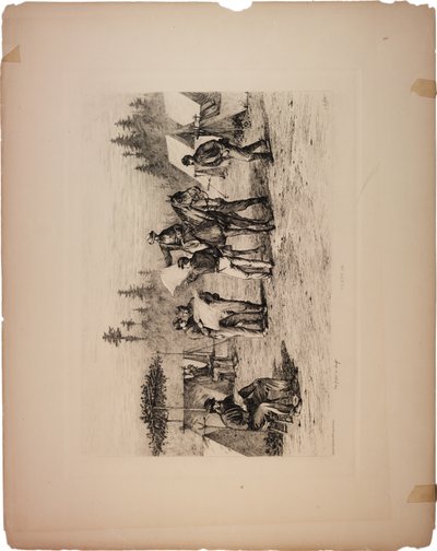 Kranten in het kamp, 1876 door Edwin Austin Forbes