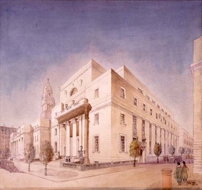 Oplevering van de Openbare Bibliotheek, Marylebone Road, Londen door Edwin Cooper
