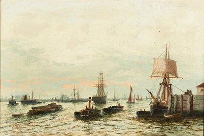 Aken op de Theems door Edwin Henry Eugene Fletcher