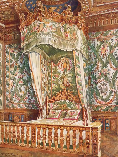 Vergulde staatsbed van koningin Marie Antoinette door Edwin John Foley