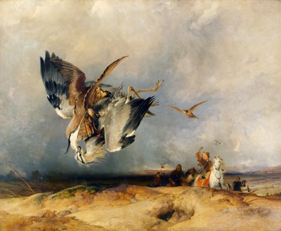 Valkenjacht in vroegere tijden door Edwin Landseer