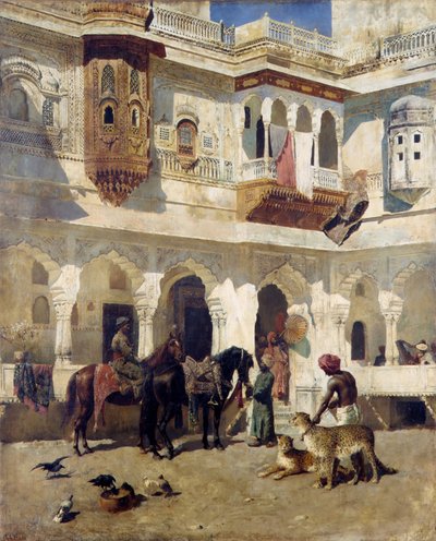 De radja vertrekt op jacht, ca. 1885 door Edwin Lord Weeks