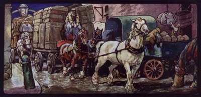 Clydesdale-paarden aan het werk door Edwin Noble