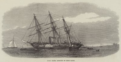 HMS Racer gestrand op Ryde Sands door Edwin Weedon