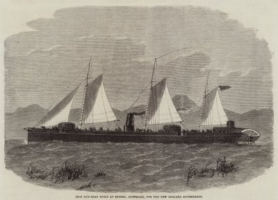 IJzeren Kanonneerboot gebouwd in Sydney, Australië, voor de Nieuw-Zeelandse regering door Edwin Weedon