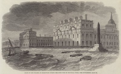 Staat van de Theems bij Greenwich tijdens de Hoogwater van Donderdag Week door Edwin Weedon