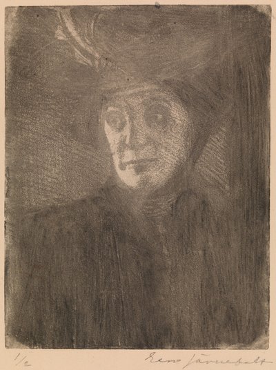 Portret van de vrouw van de kunstenaar door Eero Järnefelt