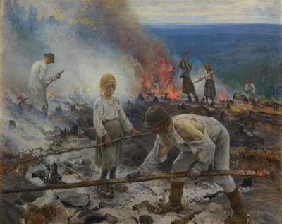 Onder het juk (Het verbranden van het kreupelhout) door Eero Järnefelt
