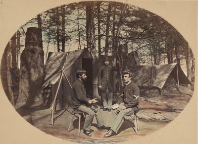 Leven in het kamp, hoofdkwartier van het 6e korps, ca. 1864 door Egbert Guy Fowx