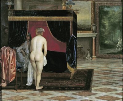 De vrouw van Kandaules ontdekt de ondergedoken Gyges door Eglon van der Neer