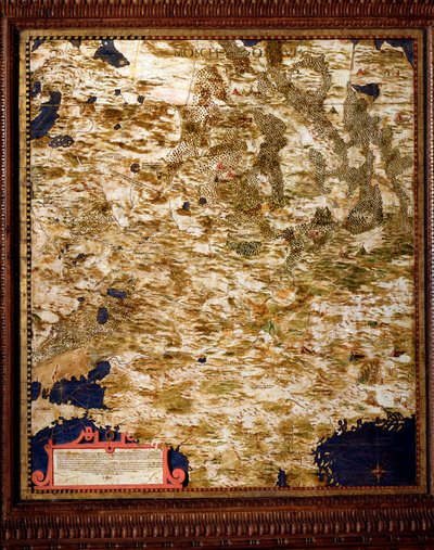 Regio Moskou Kaart door Egnazio Danti (1536-1586) wiskundige, kosmograaf en Italiaanse architect. Rond 1567. Florence, Palazzo Vecchio, Sala del Mappamondo door Egnazio Danti