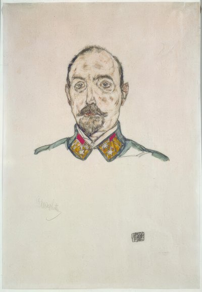 Oostenrijkse officier door Egon Schiele