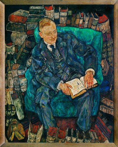 Bildnis Dr. Hugo Koller ... (schilderij op doek) door Egon Schiele