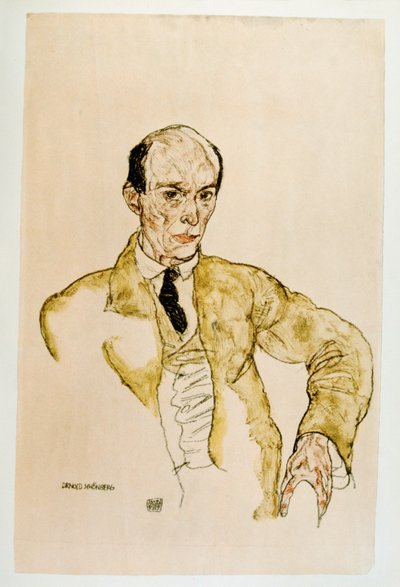 Componist Arnold Schönberg, Komponisty Arnolf Schönberg Gouache, ... (gouache) door Egon Schiele