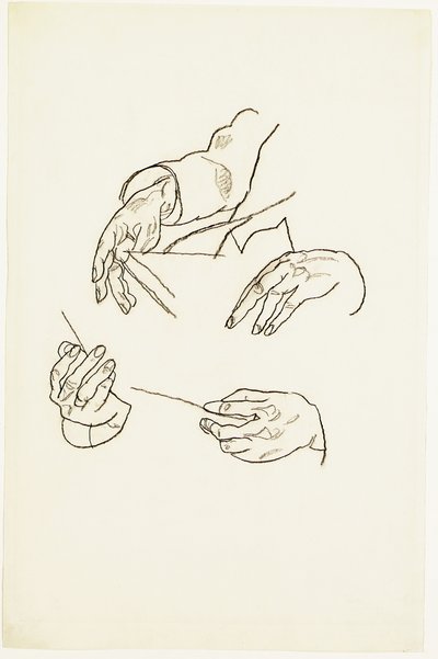 Handen, studies voor een portret van Dr. Hugo Koller door Egon Schiele