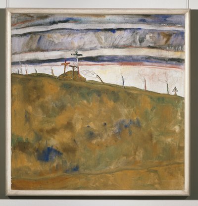 Kalvarienberg (schilderij op doek) door Egon Schiele