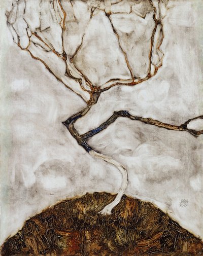 Kleine boom in de late herfst door Egon Schiele
