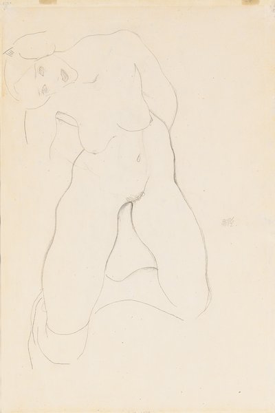 Knielende Vrouwelijke Naakt, 1912 door Egon Schiele