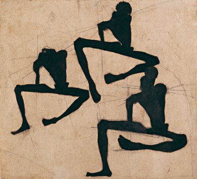 Komposition dreier Männerakte door Egon Schiele
