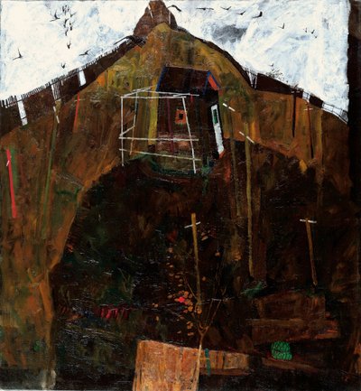 Landschap met raven door Egon Schiele