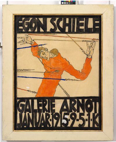 Affiche van de tentoonstelling van Egon Schiele in Galerie Arnot door Egon Schiele