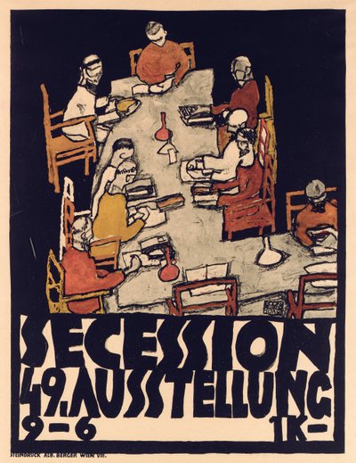Poster voor Secession 49 Tentoonstelling door Egon Schiele