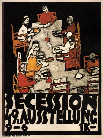 Poster voor de 49e tentoonstelling van de Weense Secession, 1918 door Egon Schiele