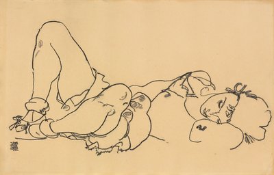 Liggende vrouw door Egon Schiele