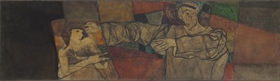 Zelfportret met Model door Egon Schiele