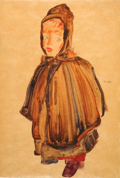 Vrouw met hoed door Egon Schiele
