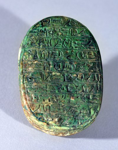 Basis van een huwelijksscarabee van Amenhotep III (c.1417-1379 v.Chr.) en koningin Tiye, Nieuwe Koninkrijk, c.1391-1353 v.Chr. door Egyptian 18th Dynasty