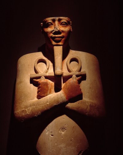 Egyptische oudheid: Osiriac pilaar van Sesostris I, uit de tempel van Amon in Karnak. 1971-1926 v.Chr. door Egyptian 18th Dynasty