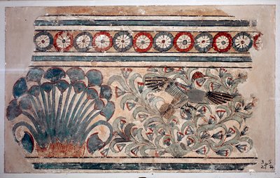 Egyptische oudheid: fragment van fresco uit het paleis van Amenophis III (Amenhotep) in Malkata. 1342 v.Chr. Caïro, Egyptisch Museum door Egyptian 18th Dynasty