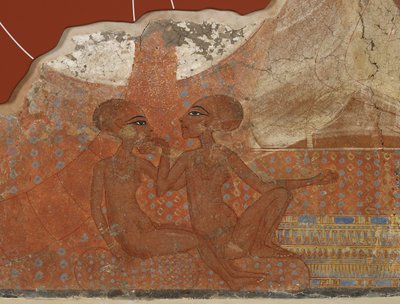 Prinsessen fresco, Egyptisch, Nieuwe Rijk, 18e Dynastie, c.1555-1337 v.Chr. door Egyptian 18th Dynasty