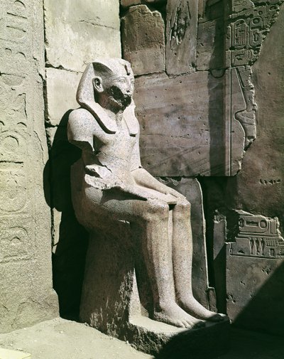 Standbeeld van Thoetmosis III (ca. 1490-39 v.Chr.) Nieuwe Koninkrijk (graniet) door Egyptian 18th Dynasty