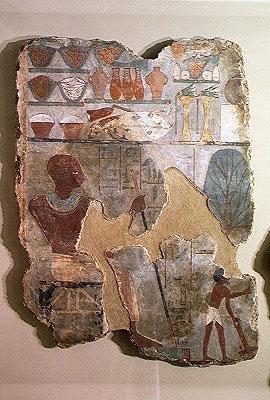 De schrijver Unsou die toezicht houdt op de arbeiders in de velden, uit het graf van Unsou, Oost-Thebe, Nieuwe Koninkrijk door Egyptian 18th Dynasty