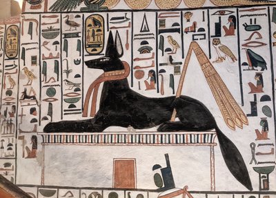 Anubis graf Nefertari (muurschildering) door Egyptian 19th Dynasty