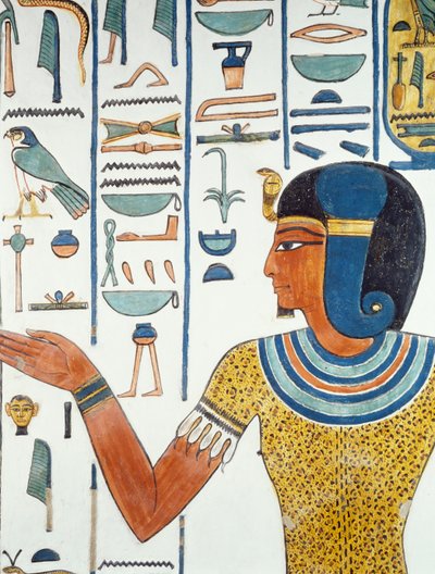 Zuil met Hornedjitef (detail) door Egyptian 19th Dynasty