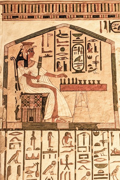 Nefertari speelt senet door Egyptian 19th Dynasty