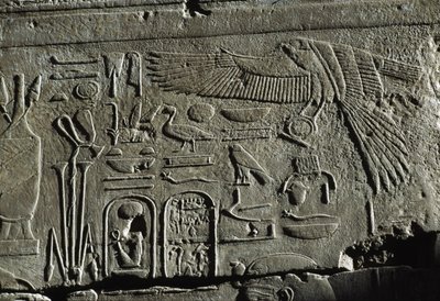 Reliëf, Tempel van Amon, Luxor, oud Thebe (UNESCO Werelderfgoedlijst) door Egyptian 19th Dynasty