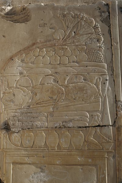 Reliëf, Tempel van Ramses II, Abydos, Egypte, Egyptische beschaving, Nieuwe Koninkrijk, Dynastie XIX door Egyptian 19th Dynasty