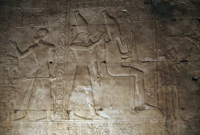 Reliëf, Tempel van Seti I, Abydos, Egypte, Egyptische beschaving, Nieuwe Koninkrijk, Dynastie XIX door Egyptian 19th Dynasty