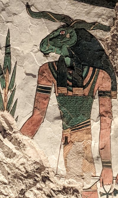 De boodschapper met een ramshoofd door Egyptian 19th Dynasty