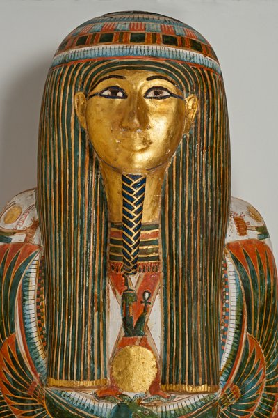 Begrafenisuitrusting. Kist, van de hoofdpriester van Karnak, Nekht-ef-Mut, 924-889 v.Chr. (beschilderd hout) door Egyptian 22nd Dynasty