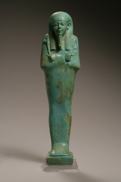 Ushabti-figuur voor Hekaemsaf, Admiraal van de Vloot, regering van Amasis, 570-526 v.Chr. (faience) door Egyptian 26th Dynasty