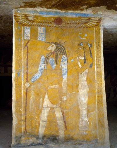 Muurschilderingen uit Tombe van Pa Nentwy, Bahariya Oase, Gizeh, Egypte door Egyptian 26th Dynasty