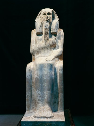Standbeeld van Farao Gioser, uit Saqqara, dynastie III door Egyptian 3rd Dynasty